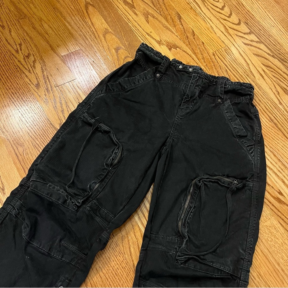 Free People We the Free Can’t Compare Slouch Pants Black Cargo XS - Picture 5 of 9